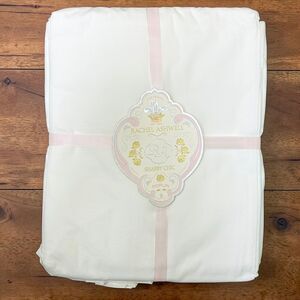 NEW Rachel Ashwell Shabby Chic White Flat Sheet Ruffled Poplin Twin Lily Liliput